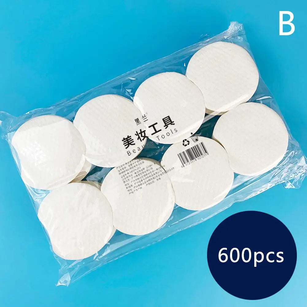 300/600PCS Facial Puff Cotton Pads Disposable Makeup Accessories Oval Cleaning Wipes Clean Skin Care Wash Pads