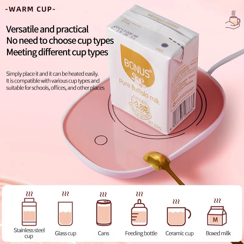 55 ℃ Thermostat Mugs Cup Ceramic Cup With Lid With Spoon Valentine's Day Gift Box Coffee Mug For Office Or Home Use Portable Mea