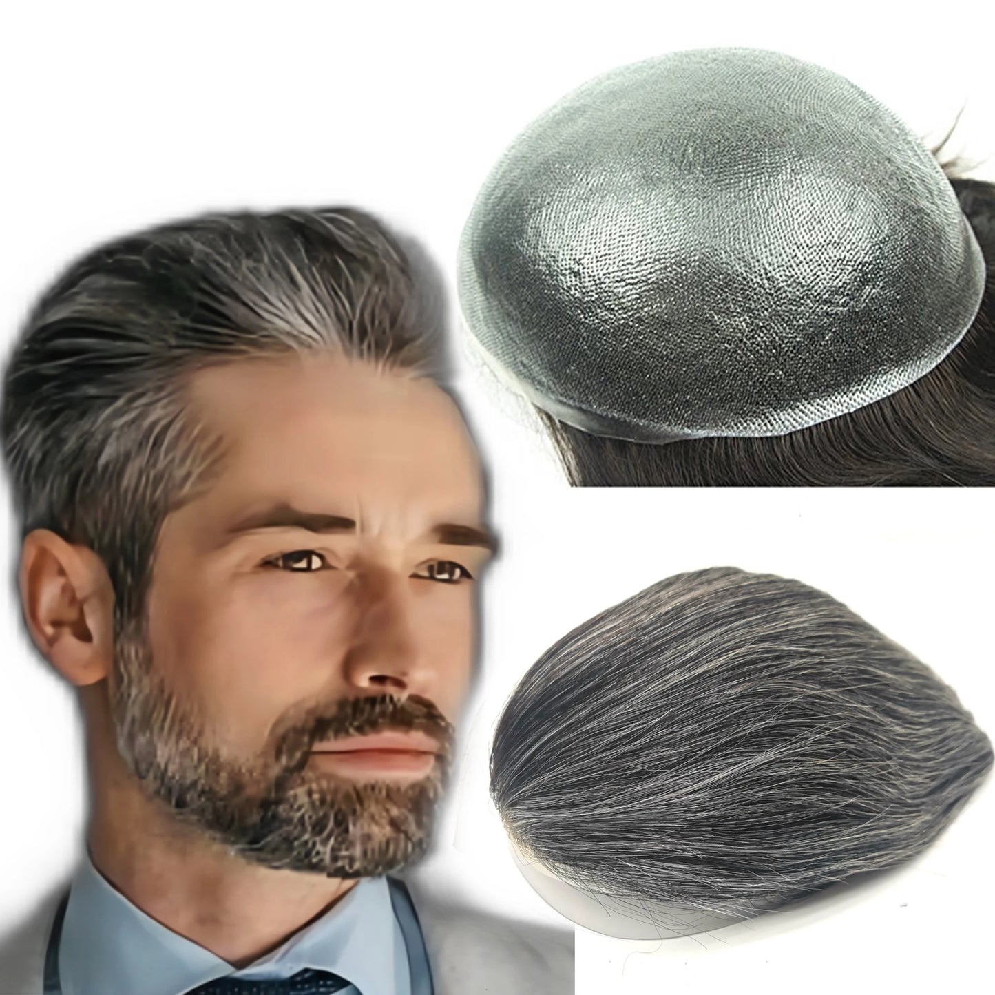 Toupee for Men 0.04mm Thin Skin PU Human Hair Prosthesis and Hair Units Hair Replacement System base 10*8