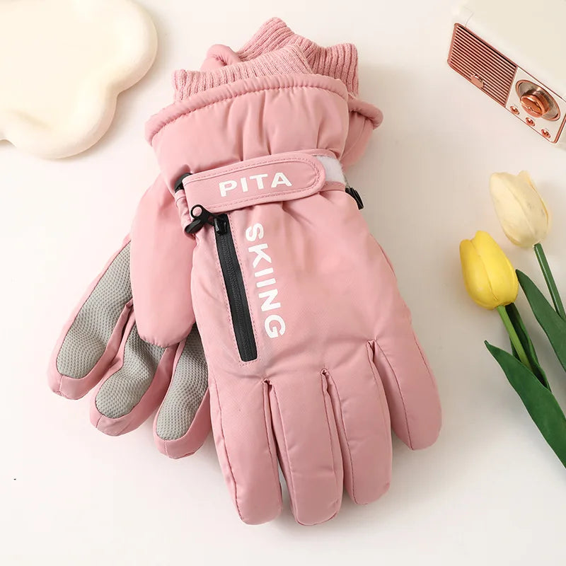 Winter Sports Gloves Non Slip Touch Ski Gloves Waterproof Pocket Snowboard Accessories Warm Men's and Women's Gloves Mittens