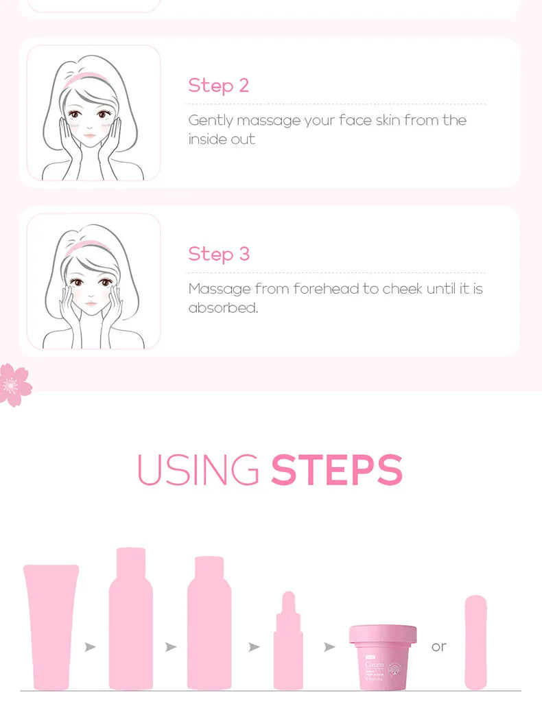 Cherry Face Cream Anti-Aging Cream Moisturizing Anti-Wrinkle Collagen Hyaluronic Acid Cream Skin Care Cosmetics 40g