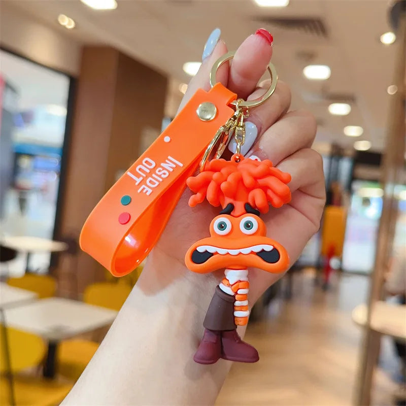 New Inside Out 2 Keychain Kawaii Disney Movie Anime Anxiety Ennui Envy Cute Girls Creative Bag Pendant Car Keychain Toys Gifts