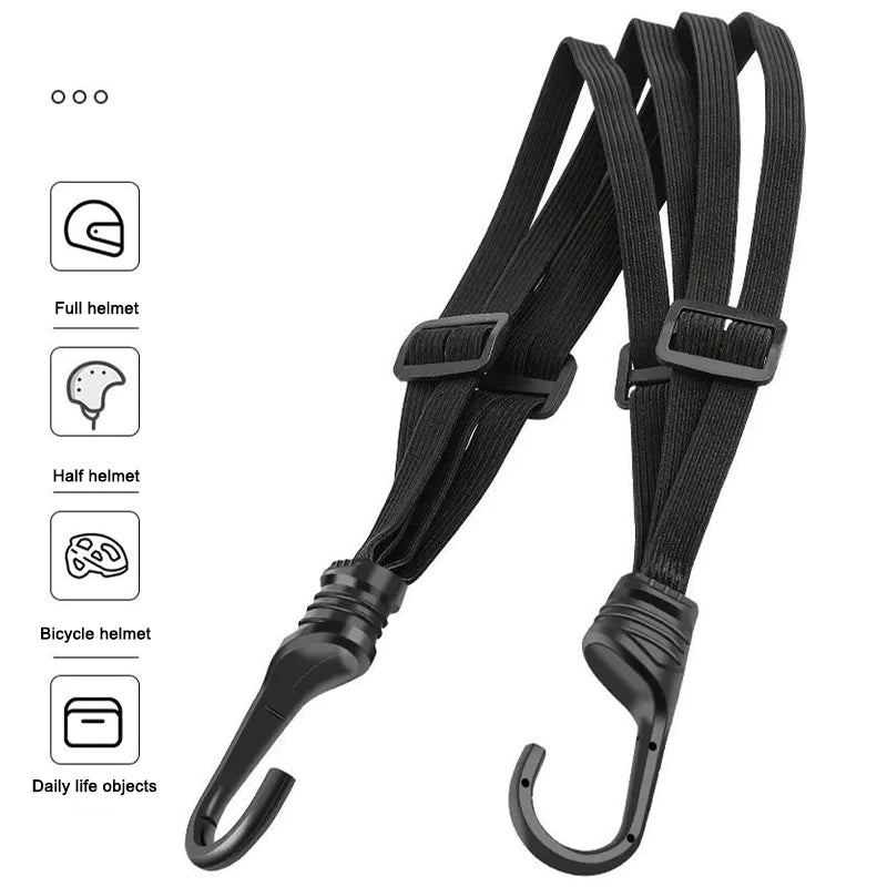 SEAMETAL Universal 60cm Motorcycle Luggage Strap Moto Helmet Gears Fixed Elastic Buckle Rope High-Strength Retractable Protect