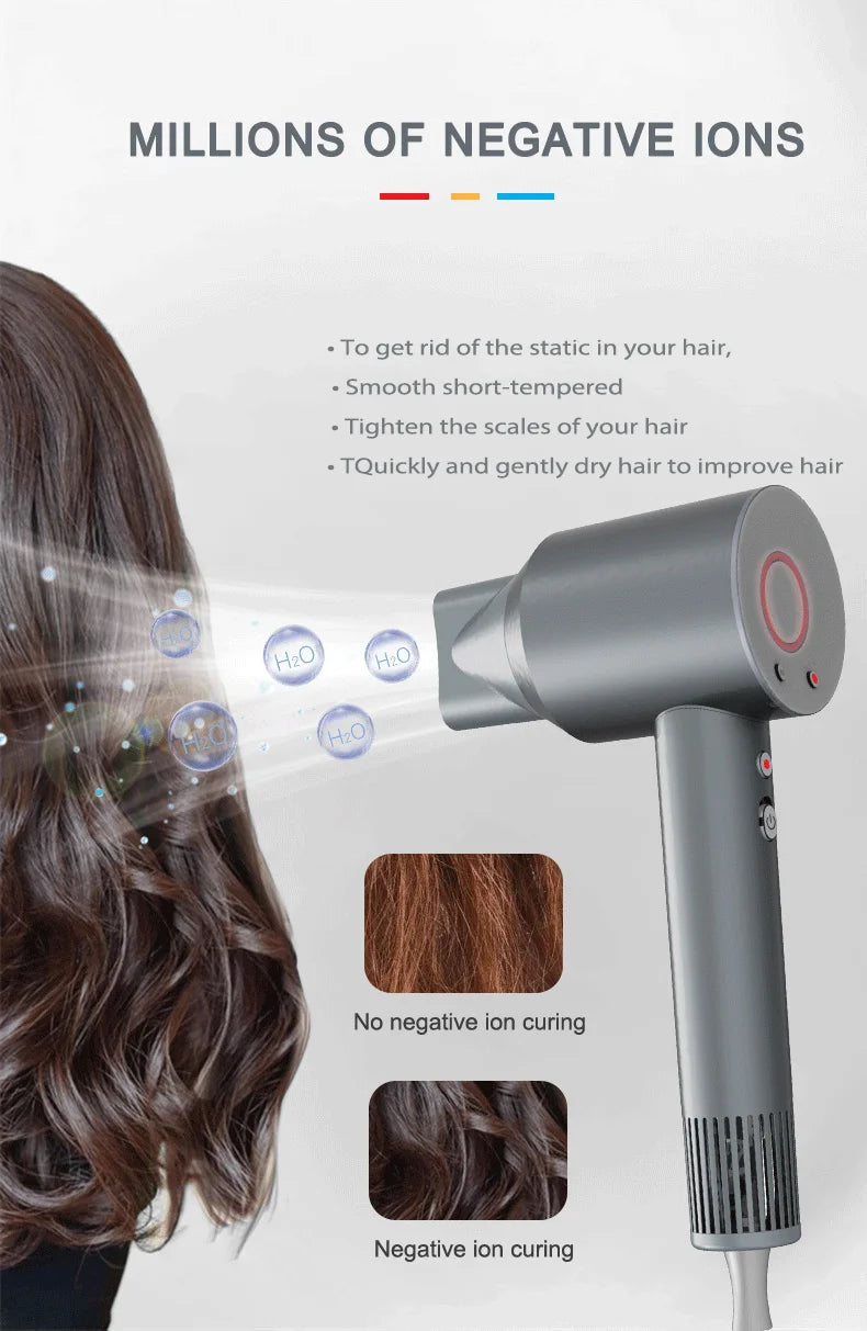 PuRuiKai Hair Dryer Hot Air Comb Function Professional Electric Hair Brush Multifunction Salon Style Tool Fast Dry Blow Dryer