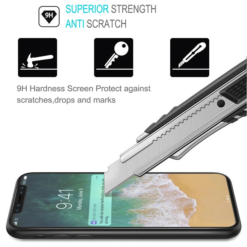 4Pcs Tempered Glass For iPhone 15 14 13 12 11 16 Pro Max X XS Max XR 8 7 Plus 16e Screen Protectors Film For iPhone SE 2020 2022