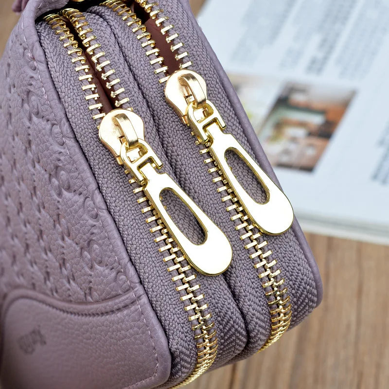 New Long Women's Wallet Female Purses Tassel Coin Purse Card Holder Wallets Double Zipper Pu Leather Clutch Phone Bag
