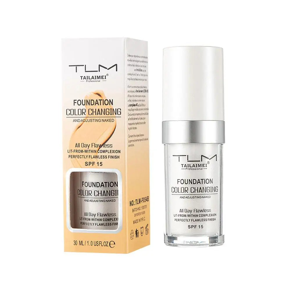 Magic Color Changing Liquid Foundation Matte Long-lasting Moisturizing Foundation Brightens Full Coverage Concealer Foundation