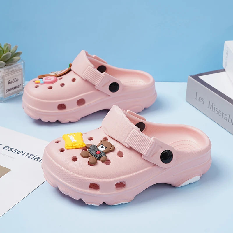 New Summer Sandals 3-15 Years Children's Slippers Baby Girls Shoes Non-Slip Clogs Cartoon Cute Infant Girls Sandals Boys Shoes