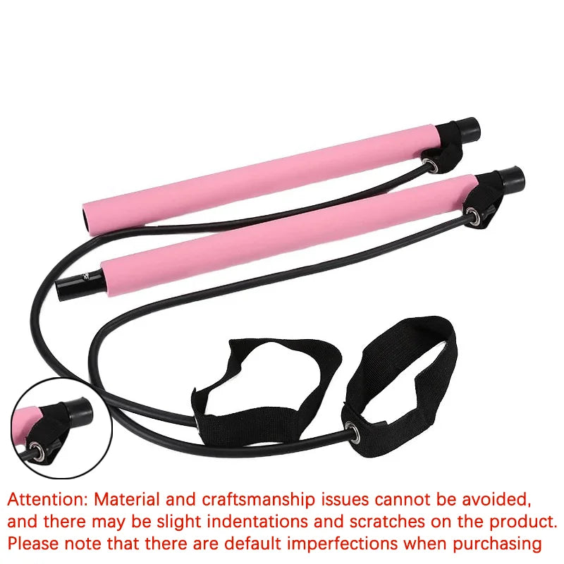 New Portable Yoga Pilates Bar Stick With Resistance Band Home Gym Muscle Toning Fitness Stretching Sports Body Workout Exercise