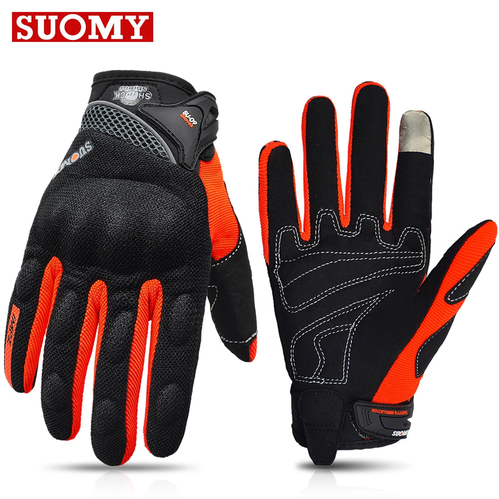 SUOMY Summer Motorcycle Gloves Men Women Touch Function Motorbike Racing Glove Full Finger Guantes Moto Biker Cycling Gloves