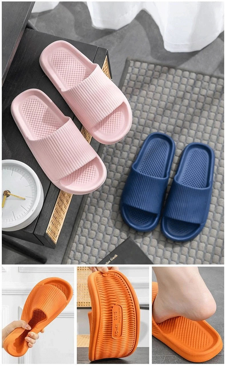 Thick Platform Bathroom Home Slippers Women Fashion Soft Sole EVA Indoor Slides Woman Sandals 2024 Summer Non-slip Flip Flops