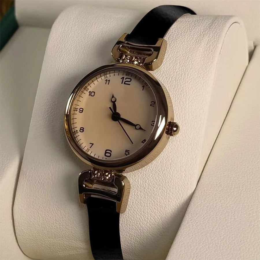 Kegllect Ladies Small Dial Quartz Watch Women Minimalist PU Belt Watches Classic Pointer Wristwatch for Girls
