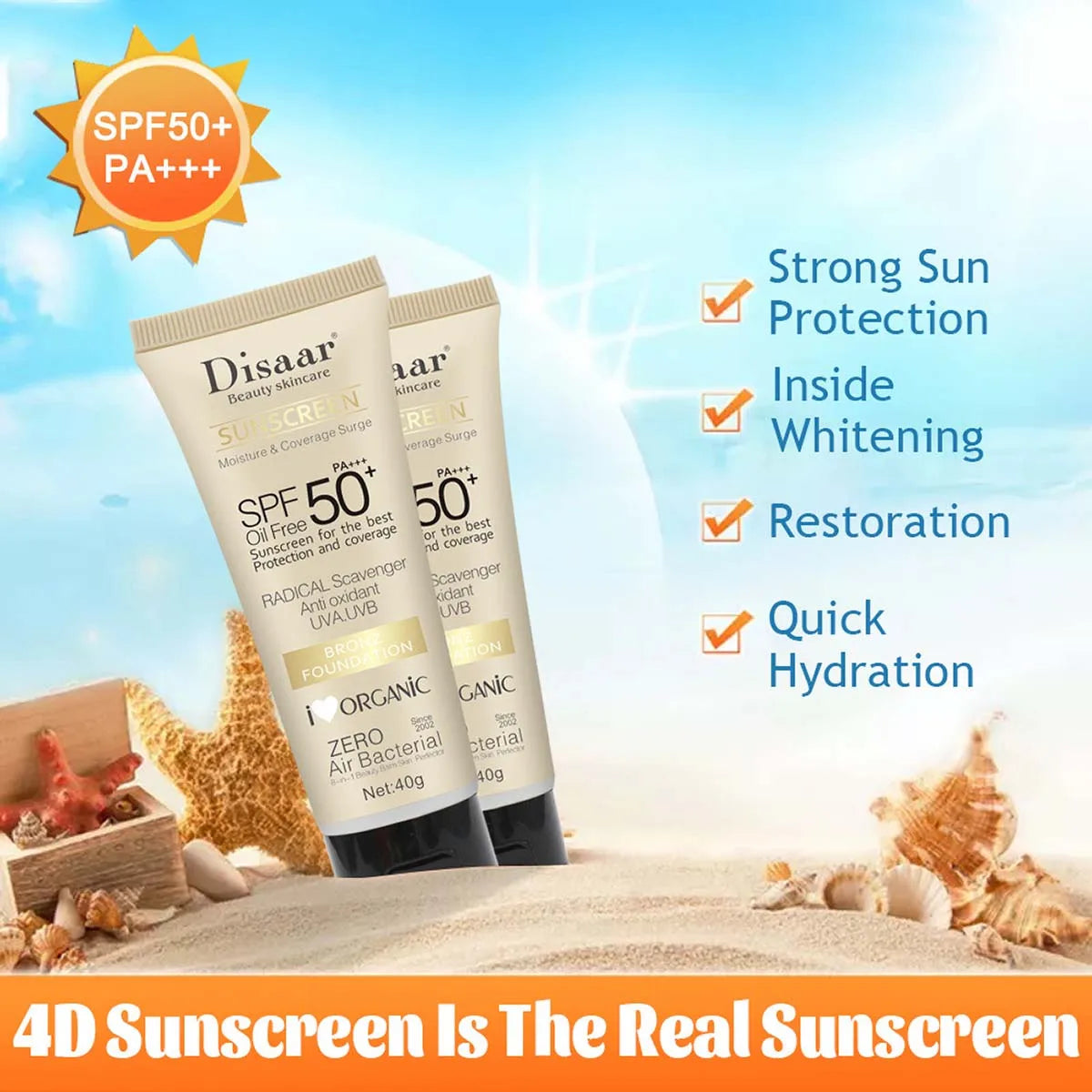 SPF50+Sunscreen Moisturizing Facial And Body Sunscreen UV Protection Skin Care And Anti Aging