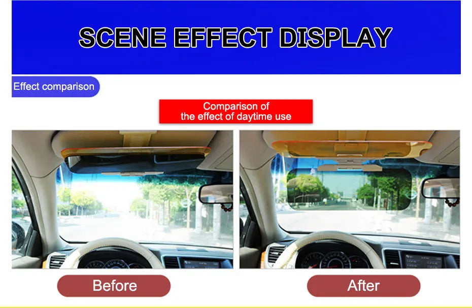 BLALION Car Sun Visor Anti-Dazzle Anti-UV Adjustable Blocker Polarized Sunshade Plate Clear Vision SUV Trucks Auto Accessories