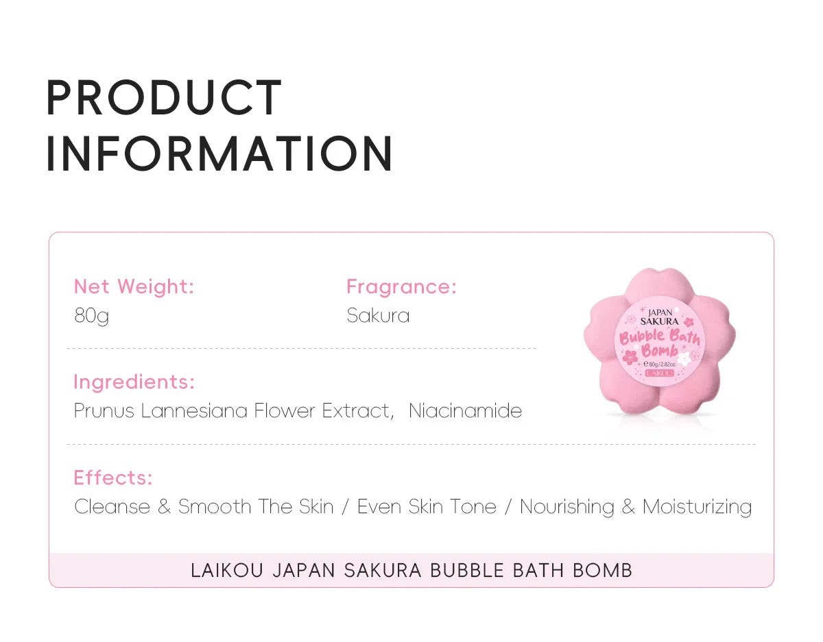 LAIKOU Bubble Small Bath Bombs Body Stress Relief Exfoliating Moisturizing Fragrances Aromatherapy SPA Salt Ball Skin Care 80g