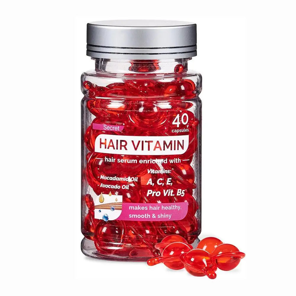 Hair Rose Essential Oil Smooth Silky Hair Vitamin Capsule Nourishing Treatment Repair Damaged Hair Serum Strengthen Hair Care