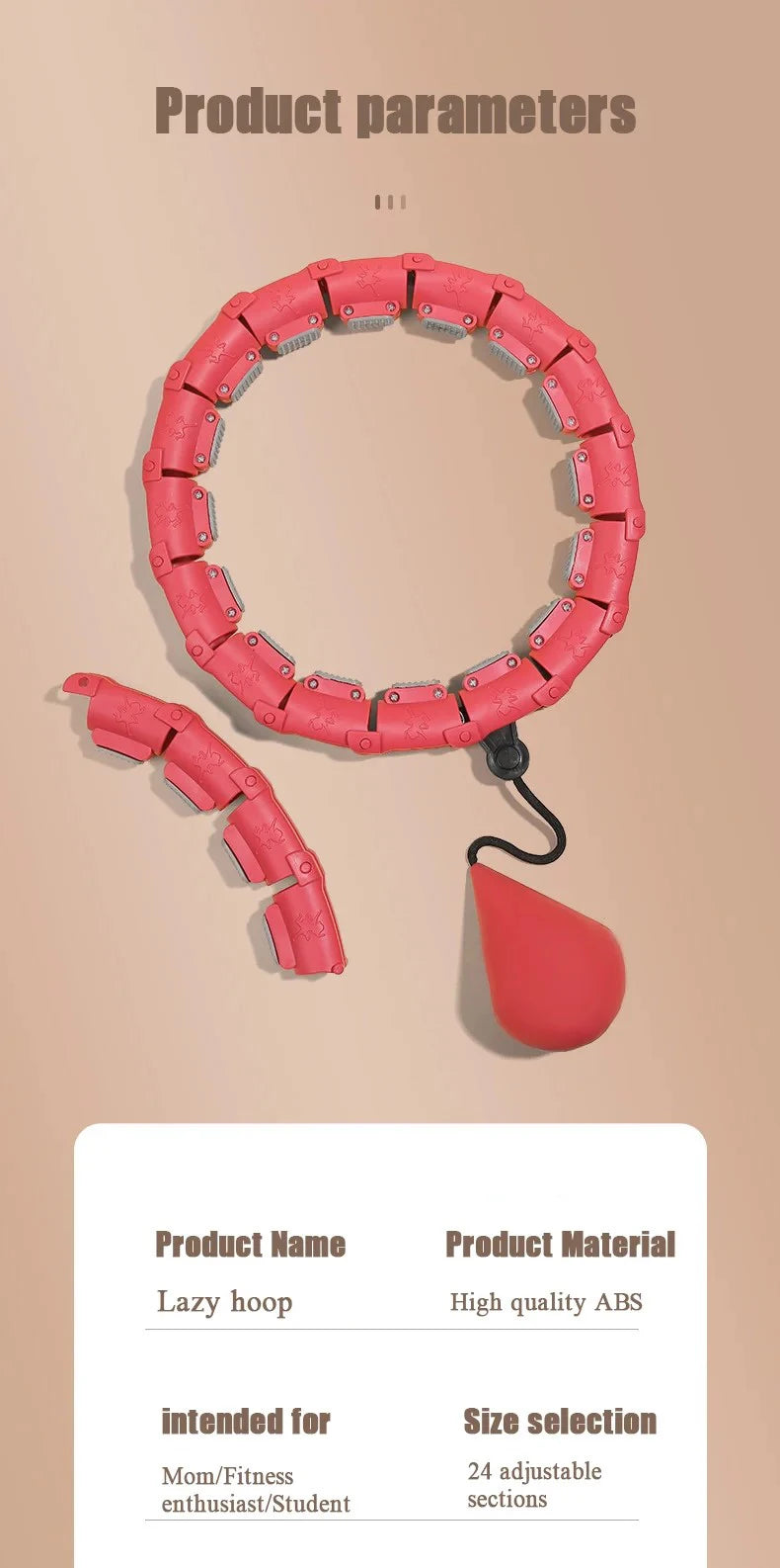 Adjustable Sports Hoop For Abdominal Thin Waist Detachable Massage Fitness Equipment Gym Home Training Weight Loss Exercise