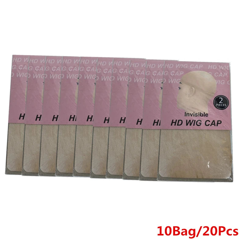 1/5/10 Pack Transparent HD Wig Caps Invisible Sheer Breathable Ultra-Thin Stretchy Stocking Caps for Lace Front Wigs