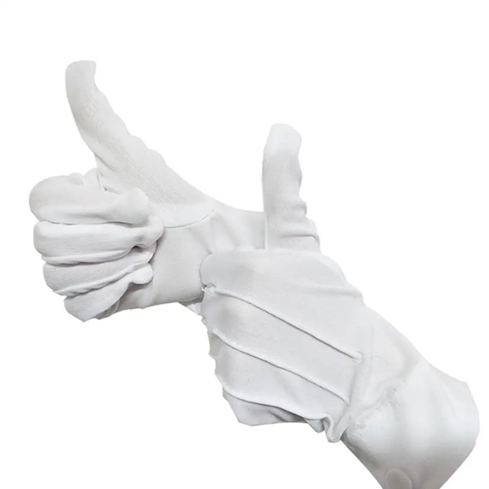 Fashion Design 1 Pair White Dress Gloves White Honor Guard Parade Santa Lady Men Check Hot Sale Solid Color Dress Gloves