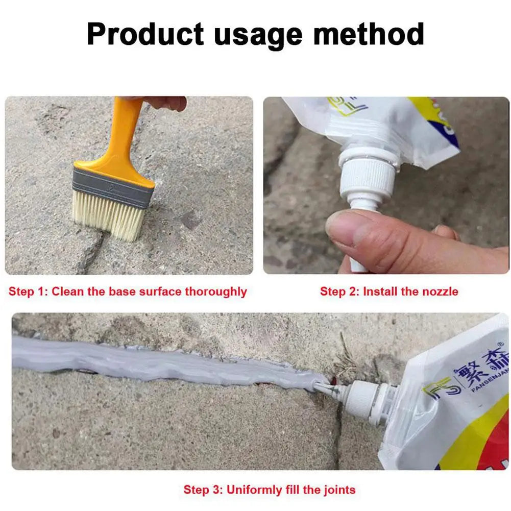 500g Cement Crack Repair Sealant Glue With Gloves Roof Wall Floor Leak Filling Sealing Waterproofing Materials Set