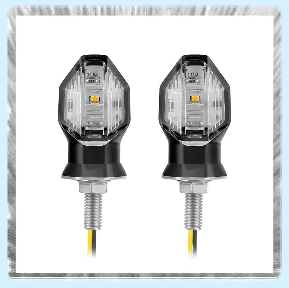 BLALION 2PCS Motorcycle Turn Signal Light LED Amber Lamp Turn Signals Indicators Flashers 12V Flasher Lamp Motorbike Accessories