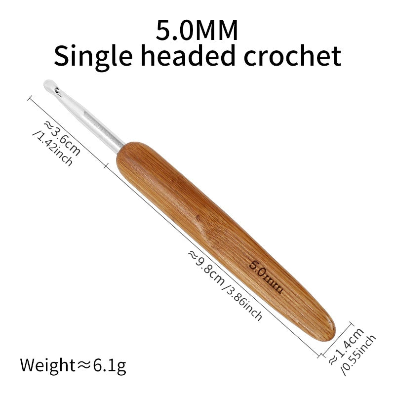 3 Pcs 0.5mm Dreadlock Crochet Hook Wood Crochet Needles Hair Dreadlocks Tool for Braid Craft