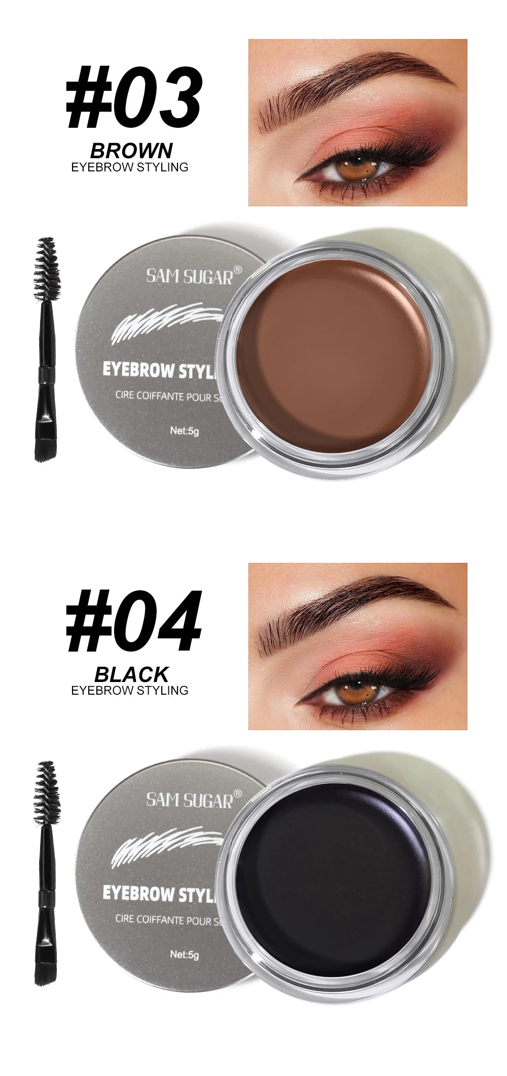 3D Wild Eyebrow Gel Wax Brow Styling Soap Tint Eyebrows Enhancers Brows White Brown Makeup Black Cosmetic Tool Makeup