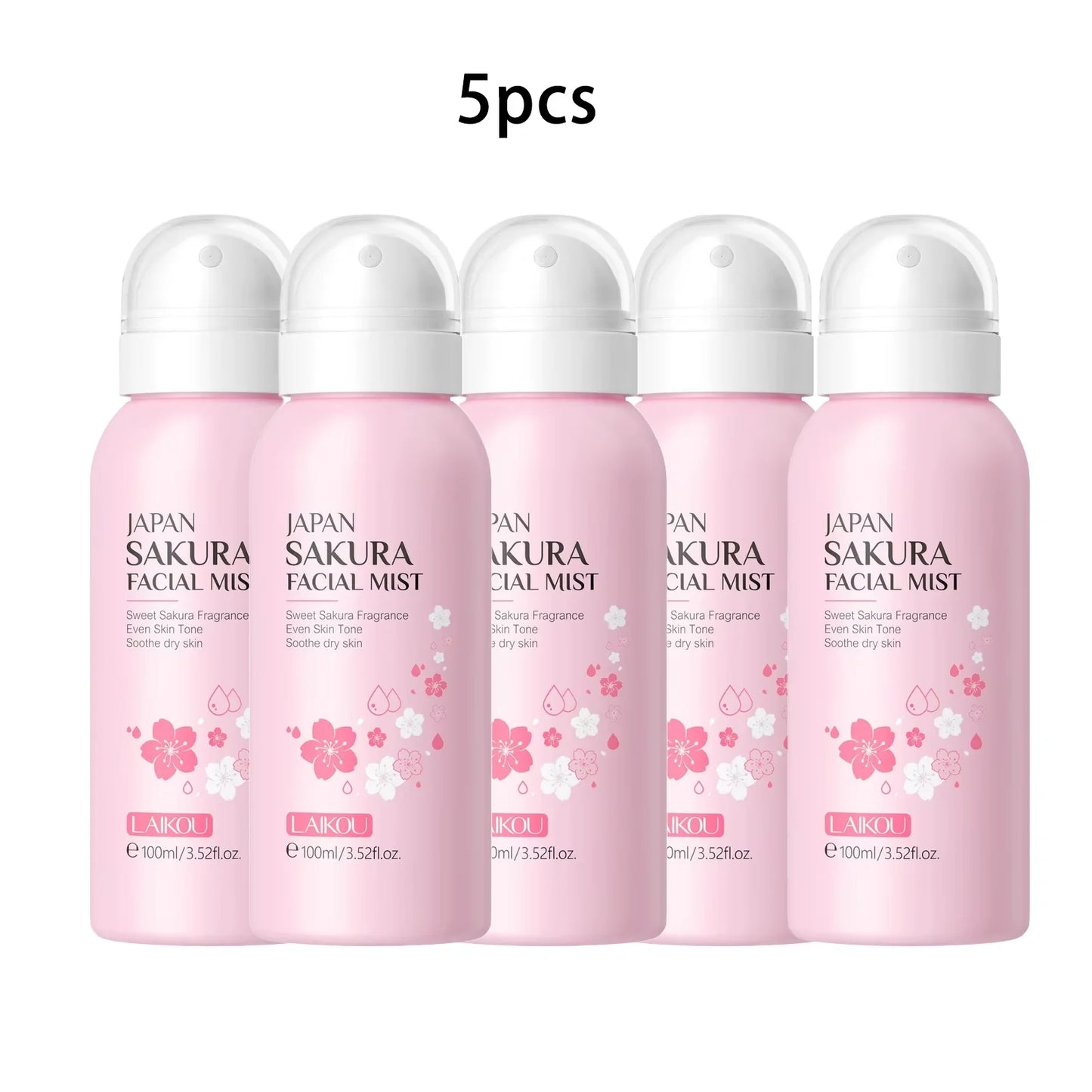 LAIKOU Sakura Facial Mist Toner Hydrating Moisturize Gentle Repair Brightening Skin Improve Glow Serum Toner Spray 100ml