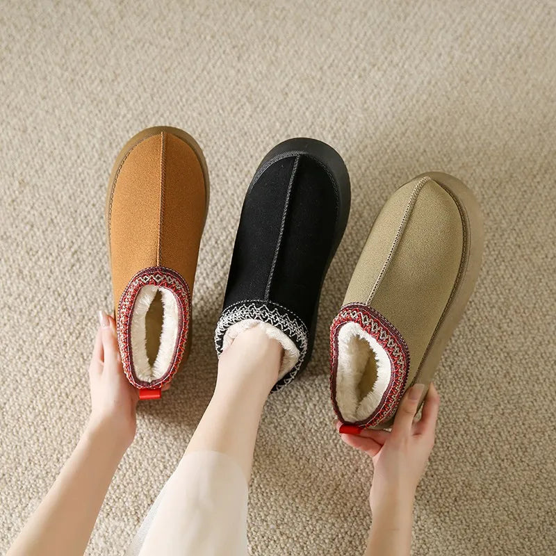 Winter Womens Slippers Fur Winter Warm Home Girls Slippers Women Man Casual Luxury Faux Suede Plush Shoes Thicken Indoor