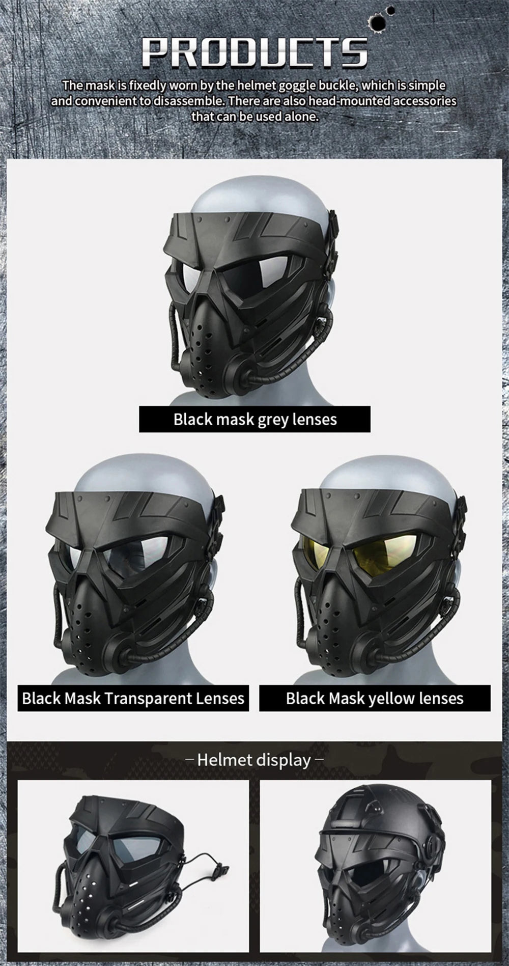 Airsoft Masks Defensive PC Lens Skull Mask Outdoor Shooting Mouth Mask Hunting Tactical Paintball Protection Face Mask