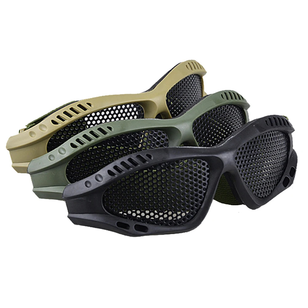 Outdoor Eye Protective Comfortable Airsoft Safety Tactical Glasses Goggles Anti Fog With Metal Mesh/PC Len For Paintball Hunting