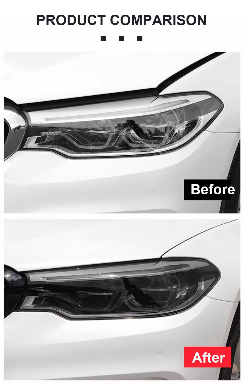 BLALION Photochromic Car Headlight Film TPU Anti Scratch Repairing HD Headlight Film Black/Purple Headlamp Protective Sticker