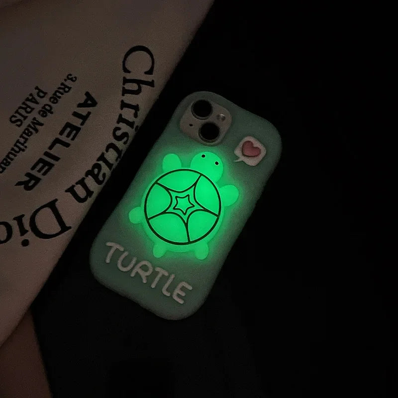 Creative and Cute Turtle Silicone Phone Case Suitable for iPhone 11 12 13 14 15 Pro Max Plus Female Style 3D Cartoon Phone Case