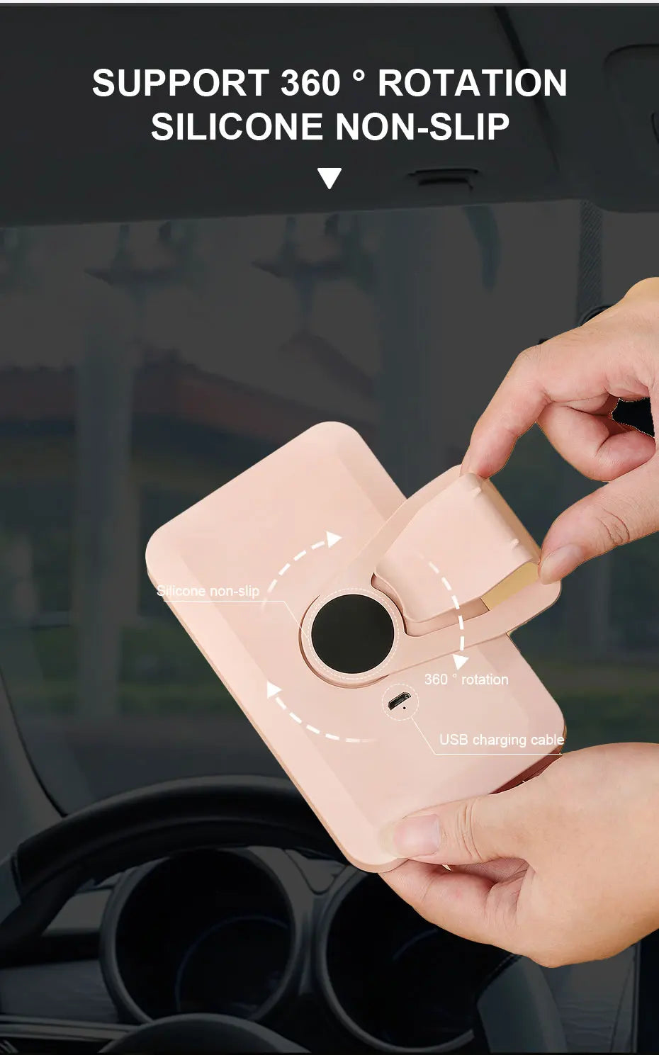 BLALION Car Sun Visor Makeup Mirror Rechargeable Touch Sensor Cosmetic Mirror Large Screen Fill Light Car Vanity Interior Mirror