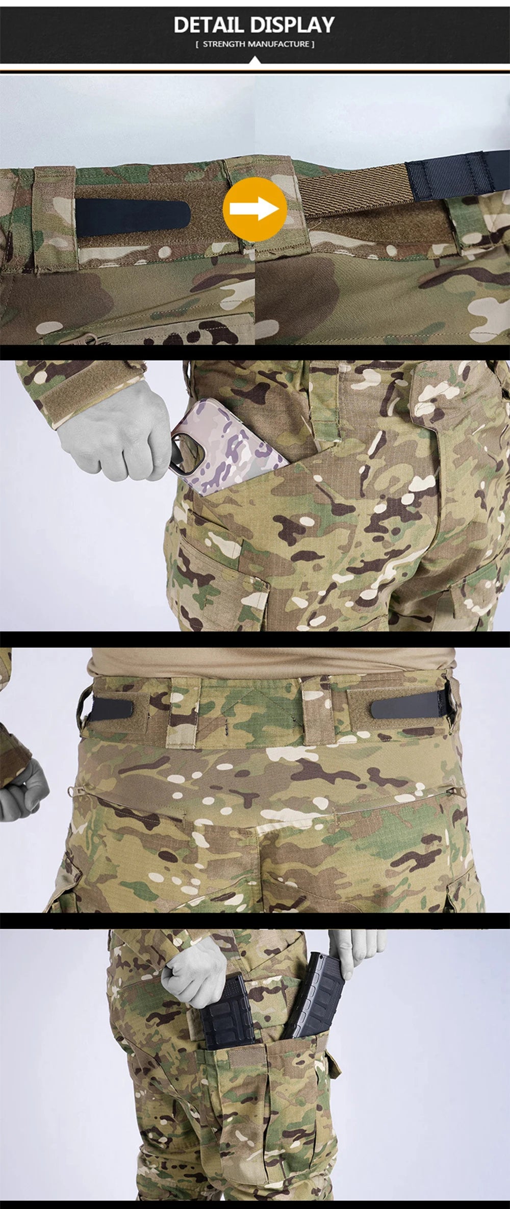 Men Combat Camo Cargo Pants Outdoor Tactical Training Trousers Camouflage Multicam Trekking Hunting Clothes