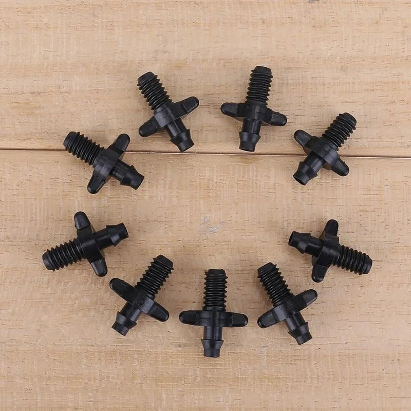 100pcs 6mm Single Barbed Connector PVC Hose Home Garden Drip Irrigation Fittings Watering Hose Connector