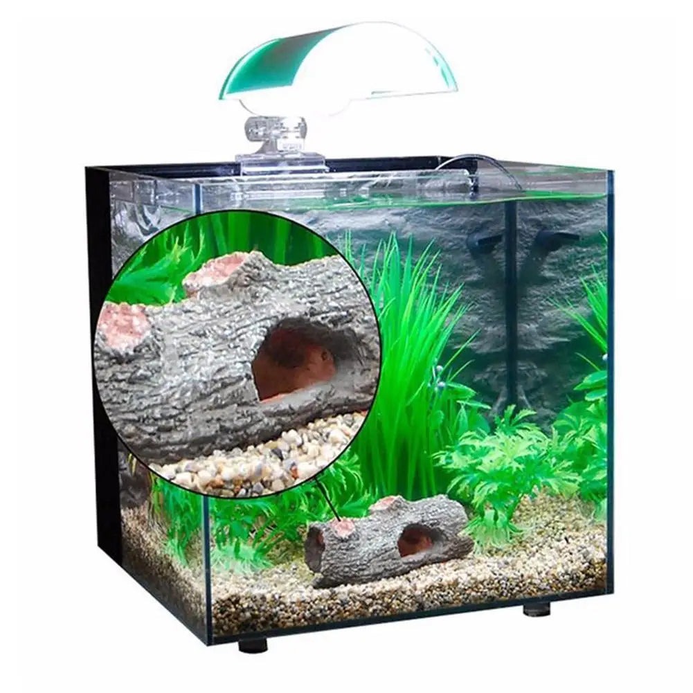 Resin Tree Branch Fish Shrimp Turtle Hidden Hollow Tree Log Fish Tank Aquarium Simulation Fountain Accent Decoration