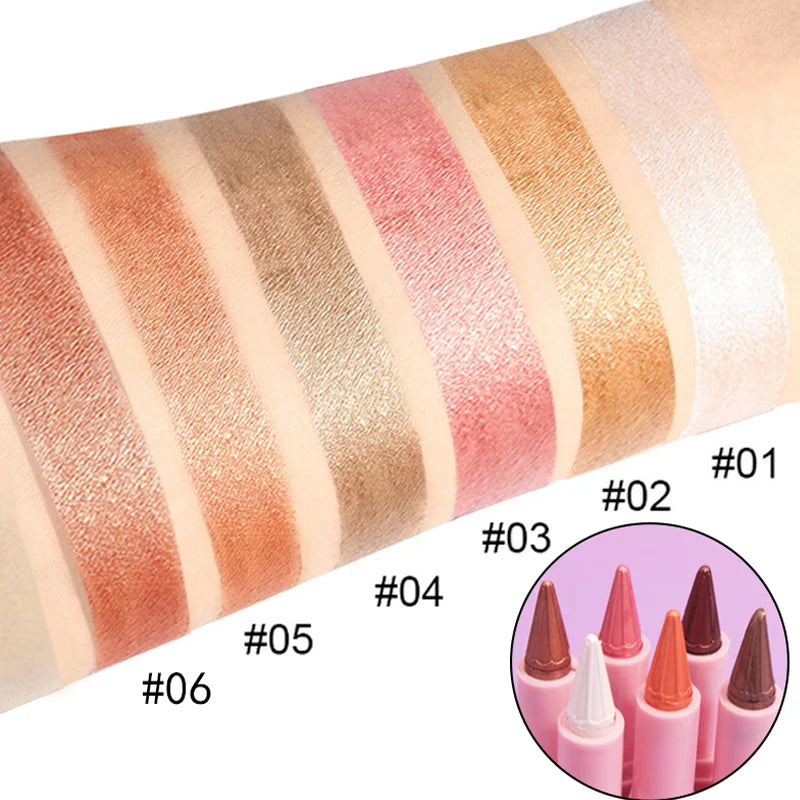 6-color color eye shadow eyeliner pencil stick set smoked eye shadow pen waterproof easy makeup eyeliner pencil cosmetics