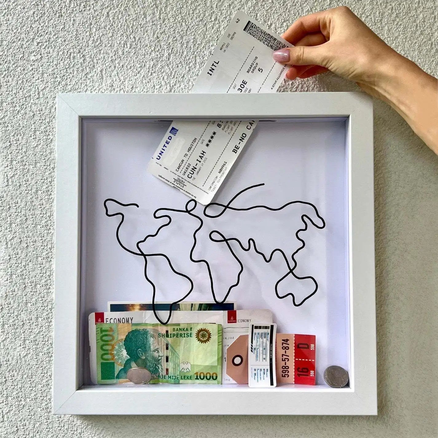 Adventure Archive Box Bank Money Box Piggy Wooden Coin Ticket Saving Jar Kids Shadow Clear Fund Storage Boxes Postcard Souvenir