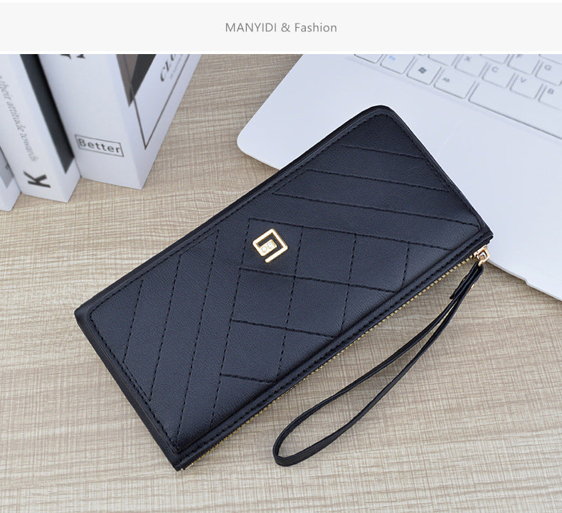 Women's Wallet Long Zipper Handheld Bag Fashionable, Simple, and Large Capacity Wallet Mom's Wallet Mobile Zero Wallet