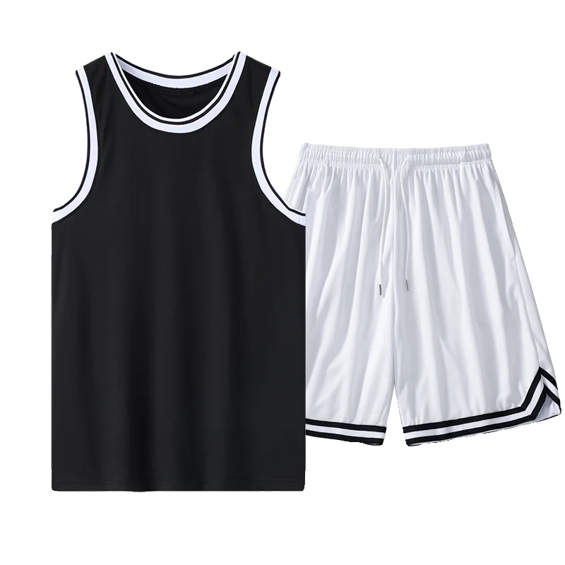 NASA GISS Summer Solid Ice Silk Tank Top Sports Set Basketball Suit Sleeveless T-shirt Shorts Large Men's Training Clothes