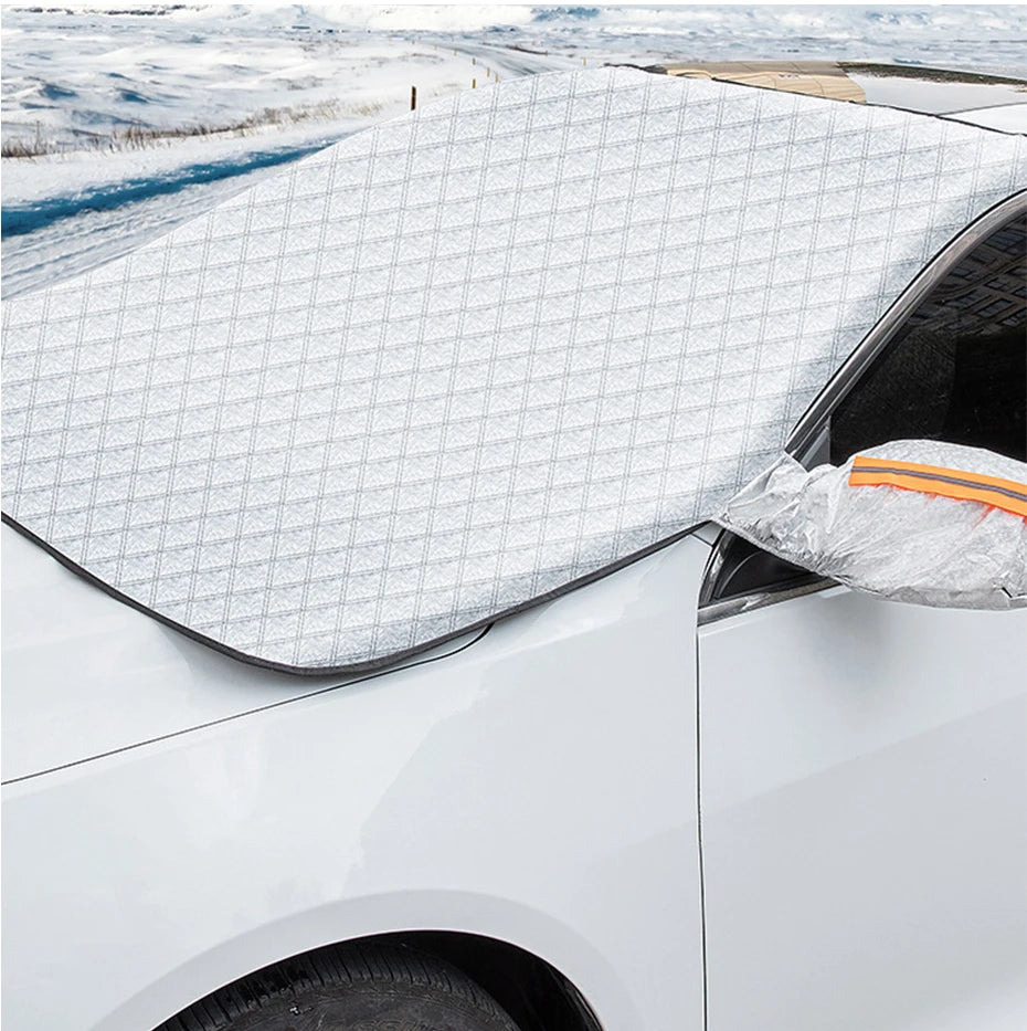 BLALION Car Windshield Mirror Reflective Bar Cover Magnetic Winter Ice Snow Sun Shade Protector Dust Frost Guard Aluminium Film