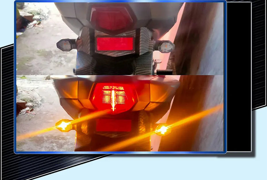 BLALION 2PCS Motorcycle Turn Signal Light LED Amber Lamp Turn Signals Indicators Flashers 12V Flasher Lamp Motorbike Accessories