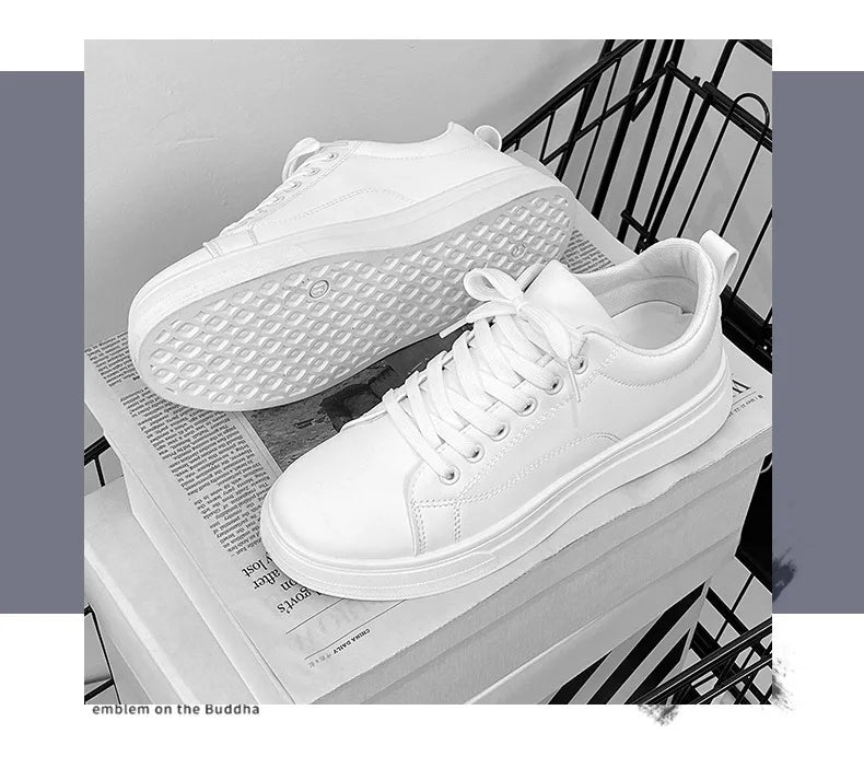 New Spring and Autumn Men's Casual Board Shoes Trendy Student White Shoes, Fashionable Men's Single Shoes