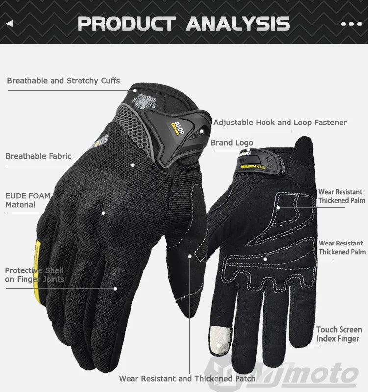 SUOMY Summer Motorcycle Gloves Men Women Touch Function Motorbike Racing Glove Full Finger Guantes Moto Biker Cycling Gloves