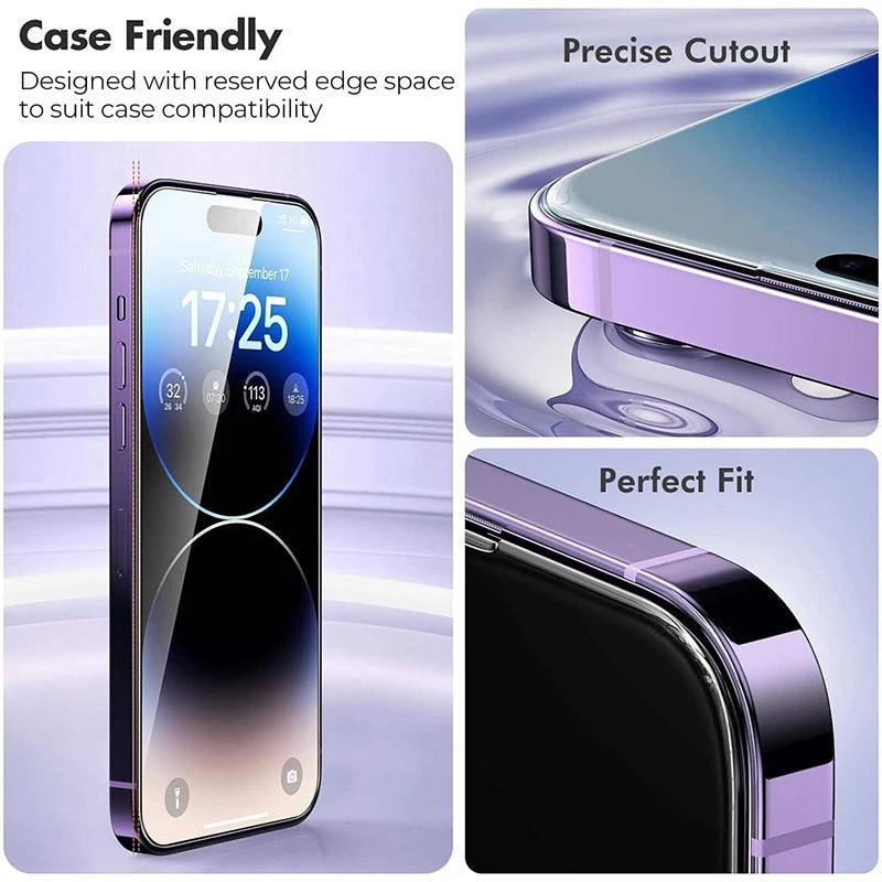 4Pcs Tempered Glass For iPhone 15 14 13 12 11 16 Pro Max X XS Max XR 8 7 Plus 16e Screen Protectors Film For iPhone SE 2020 2022