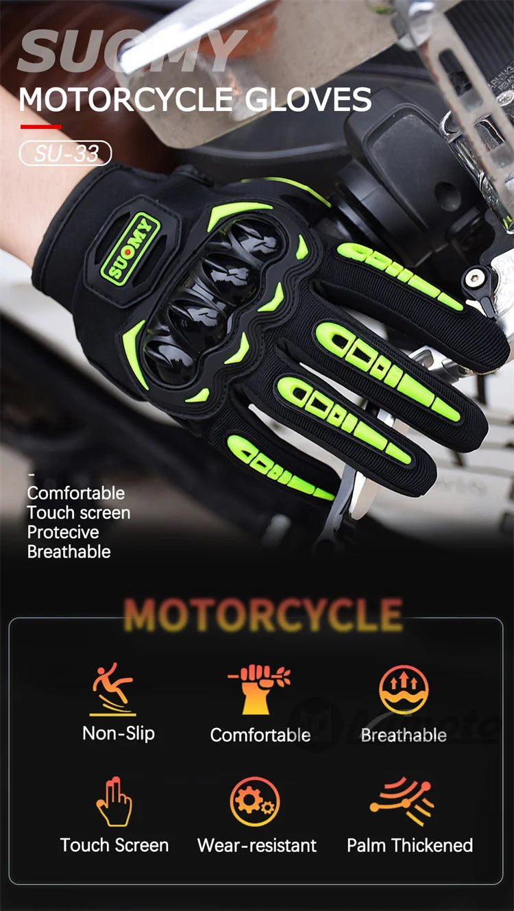 Suomy Motorcycle Gloves Men Women Summer Motorbike Racing Gloves Touch Screen Breathable Motocross Moto Biker Cycling Gloves