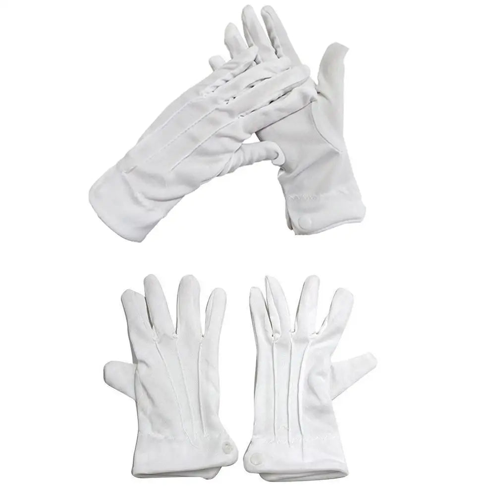 Fashion Design 1 Pair White Dress Gloves White Honor Guard Parade Santa Lady Men Check Hot Sale Solid Color Dress Gloves