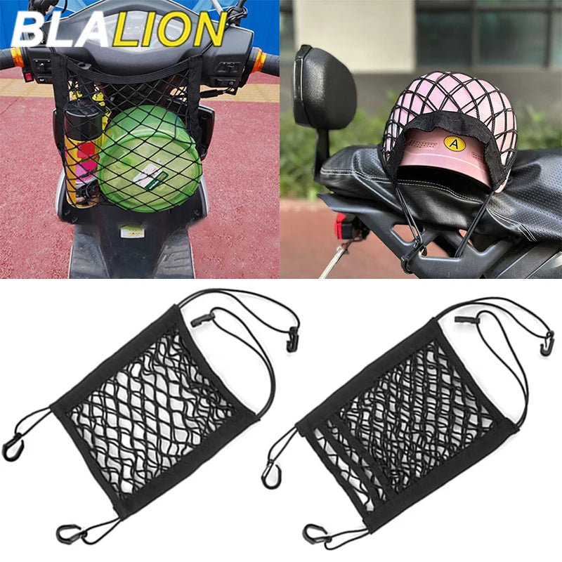 BLALION Motorcycle Helmet Storage Trunk Bag Motorcycle Luggage Net Hook Hold Cargo Bike Scooter Mesh Fuel Tank Luggage Equipaje