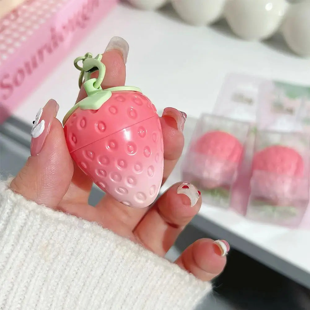 Mini Strawberry Warm Change Lip Balm Moisturizing Anti-dry Easy To Carry Anti-cracking Lipstick Colored Lip Gloss Makeup